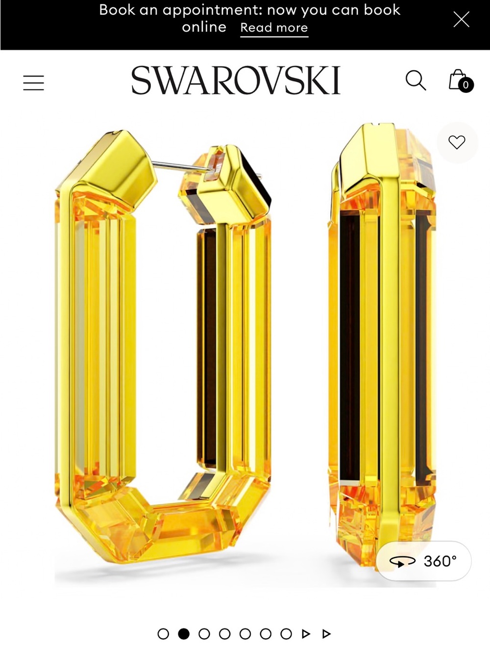 Swarovski Lucent Yellow Crystal Geometric Hoop Earrings